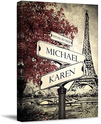 Lovers Cross-roads Eiffel Tower Personalized Photo/Canvas Print and