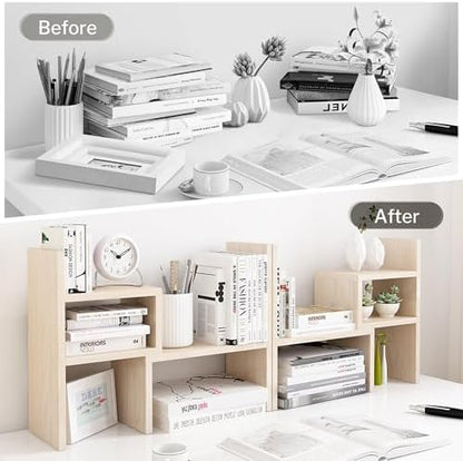 Jerry & Maggie Desktop Organizer Office Storage Rack Adjustable Wood