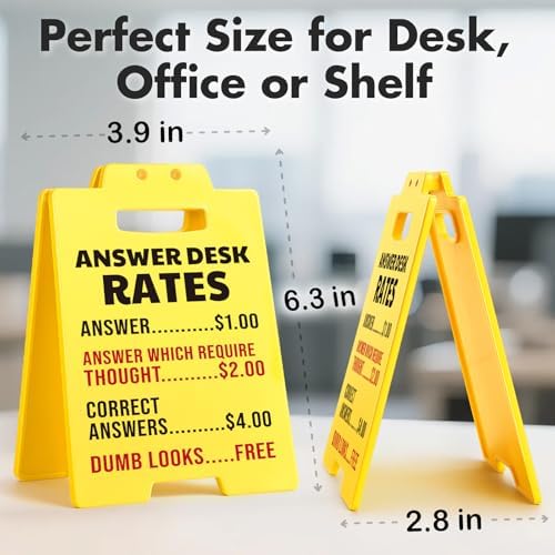 Answer Desk Rates Sign, Funny Office Gag Gifts for Women, Bosses Day