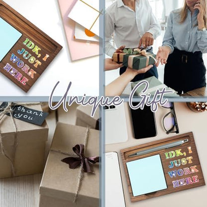 Funny Coworker Gift Sticky Note Holder, Office Humor Desk Organizer