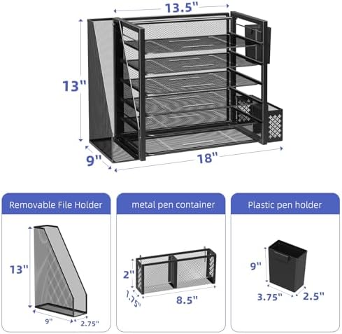 Simple Trending Desk File Organizer, 6-Tier Paper Organizer for Desk