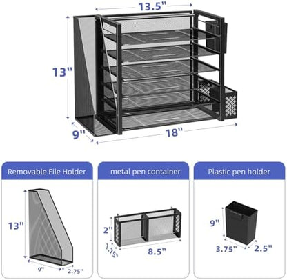 Simple Trending Desk File Organizer, 6-Tier Paper Organizer for Desk