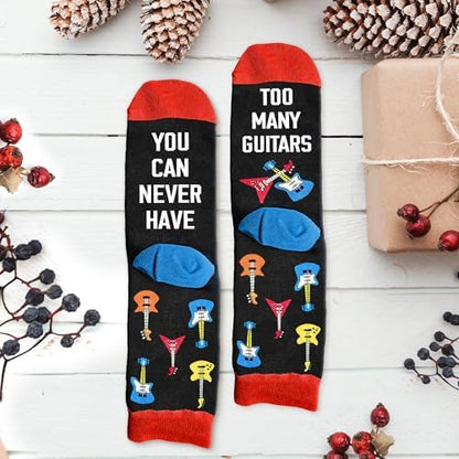 Cool Music Accessories Gifts - Guitar Drum Piano Trumpet Socks, Funny