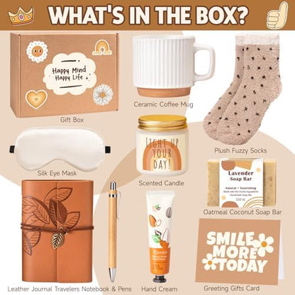 Gift Baskets for Women, 9pcs Unique Happy Birthday Gifts for Women
