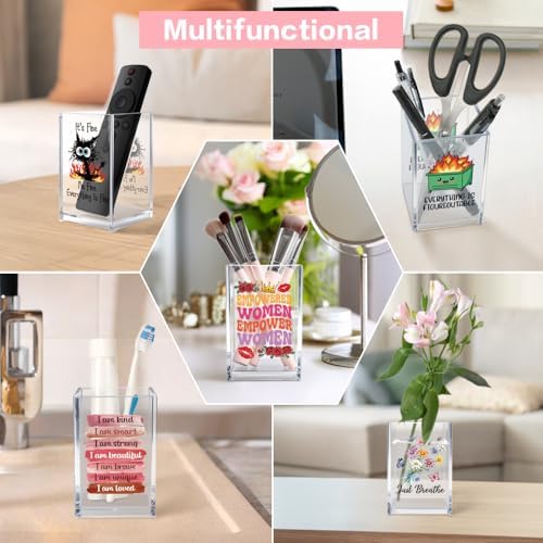 Reading Humor Acrylic Pen Holder for Desk, Teacher Appreciation & End