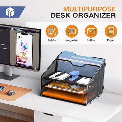 GAWERK Desk File Organizer Paper Letter Tray File Holder Office Rack