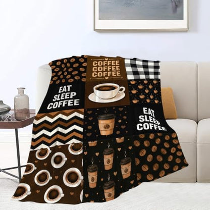 Coffee Blanket Cafe Gifts for Drinks Lover Throw Blanket Coffee Cup