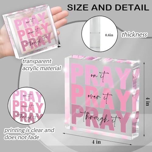 Pink Inspirational Decor Pray Over It Bible Verse Wall Art Christian