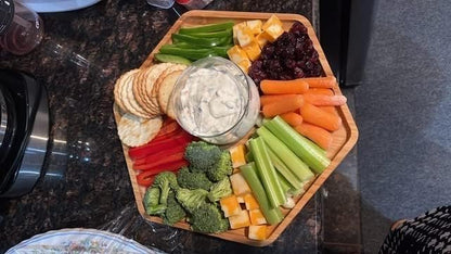 Bamboo 4 Pack Serving Trays for Party Large One with Handle