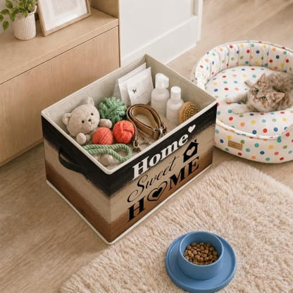 Home Sweet Home Farmhouse Foldable Storage Bins with Handles | Sweet