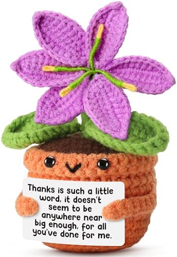Crochet Purple Lily Thank You Gift – Handmade Appreciation Flower Doll