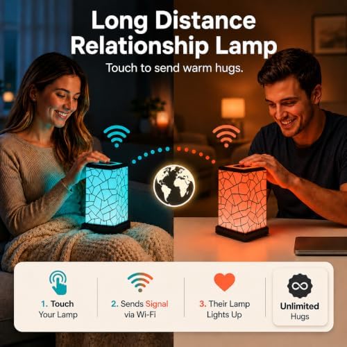 Friendship Lamp Long Distance WiFi Touch Light with Instant Sync, Easy