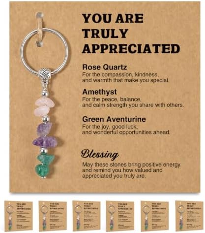6 Pcs Thank You Keychain Team Gifts for Coworkers, Keychain Bulk Gifts