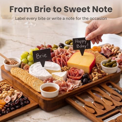 SMIRLY Charcuterie Boards Set, Large Cheese Board Set, Carbonized