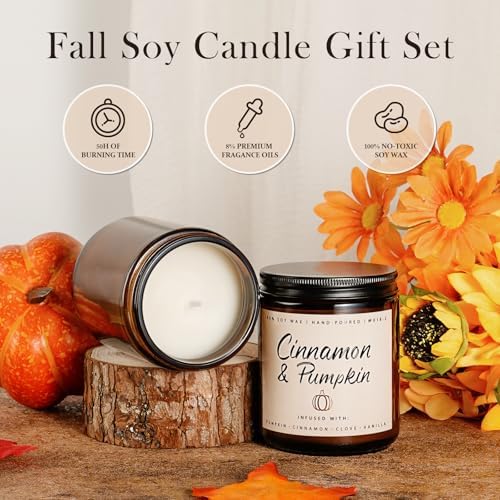 Auelife Fall Candle Set | 4 Pack Scented Candles for Home - Candle