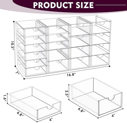 YFXCVSL Acrylic Makeup Organizer with 19 Drawers,Storage Drawer