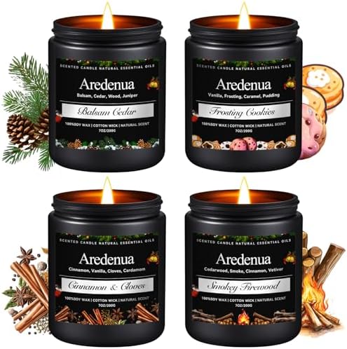 Christmas Candles Set, 4 Pack Winter Candle for Home Scented, 28 oz