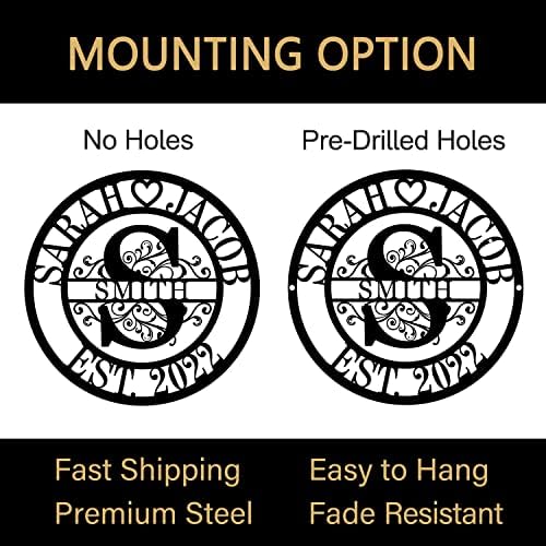 Personalized Metal Signs |Custom Monogram Name Sign | Wedding Gifts