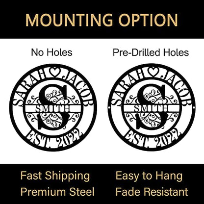 Personalized Metal Signs |Custom Monogram Name Sign | Wedding Gifts