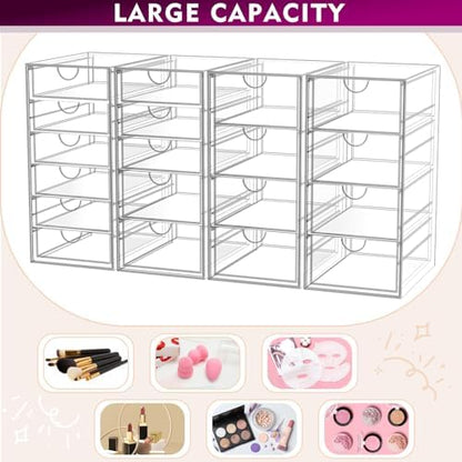 YFXCVSL Acrylic Makeup Organizer with 19 Drawers,Storage Drawer