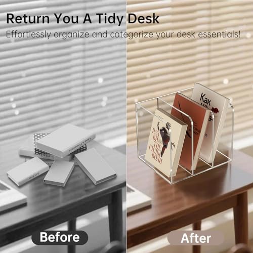 Acrylic Desk Organizer Book Organizer, Magazine File Holder, Vertical