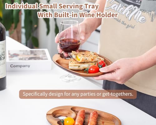 Wine Appetizer Plates, Acacia Mini Cheese Charcuterie Boards
