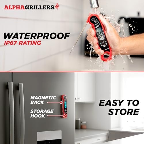 Alpha Grillers Instant Read Meat Thermometer Digital, Cooking, Food