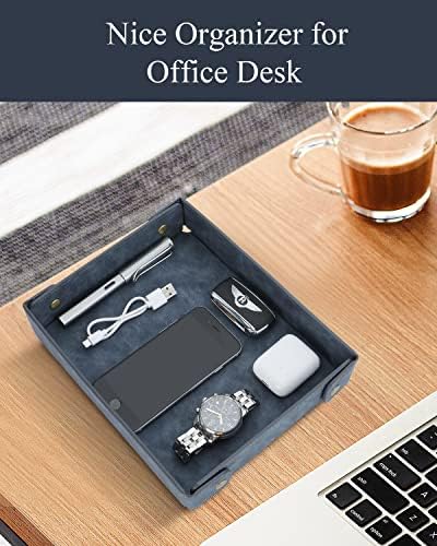 CASIRENA Faux Leather Valet Tray Organizer for Men - Catch-All Tray