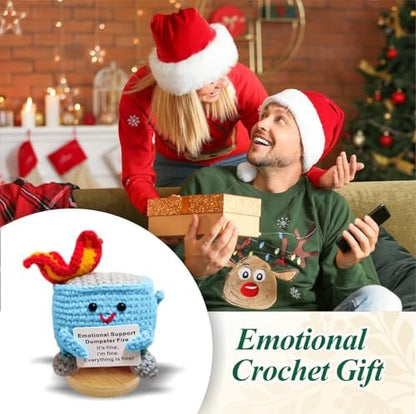 Emotional Support Dumpster Fire, Positive Crochet Gifts for Women