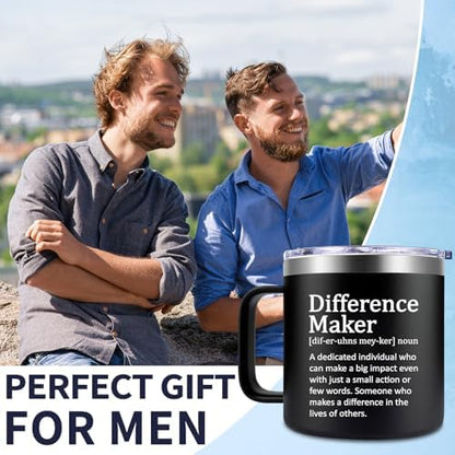 Fufendio Thank You Gifts for Men - Difference Maker Mug 14oz for