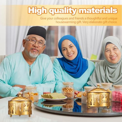 4 Pcs Ramadan Serving Trays with Lid Eid Mubarak Decor, Classic