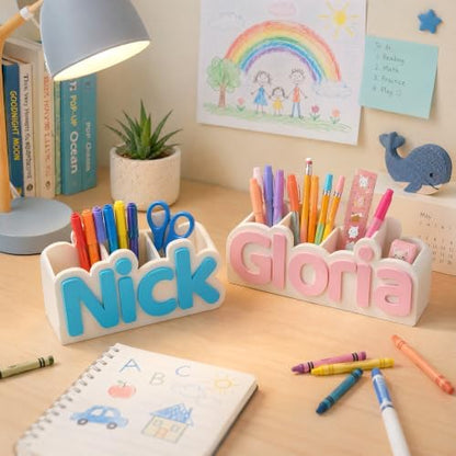 Personalized Name Desk Organizer 3D Printed Pen Pencil Holder
