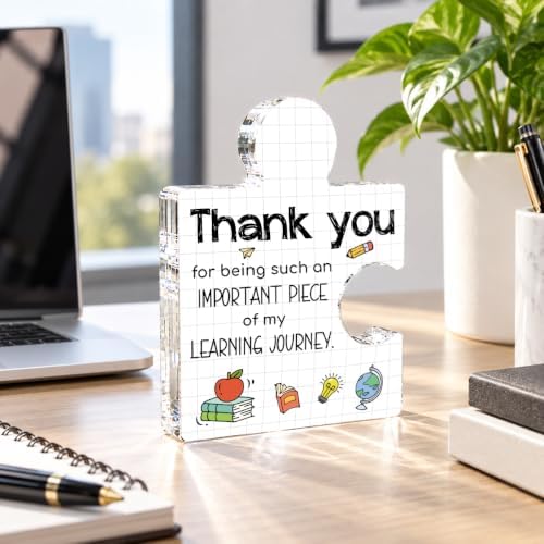 Teacher Appreciation Gifts, Thank You Acrylic Puzzle Plaque Desk