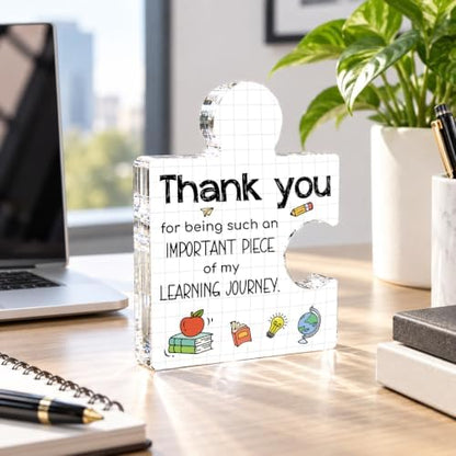Teacher Appreciation Gifts, Thank You Acrylic Puzzle Plaque Desk