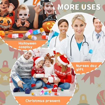 Novelty Nurse Pharmacy Pill Pens - Retractable Vitamin Capsule Pens