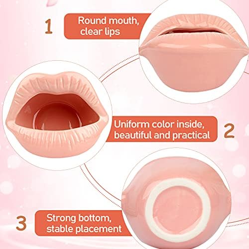 Trycooling Ceramic Red Lips Lipstick Ring Holder, Pink