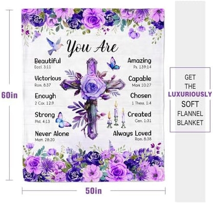 Christian Gifts for Women, Christian Throw Blanket 60" x 50"