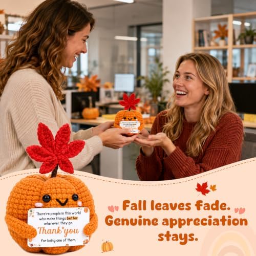 Positive Crochet Pumpkin Boss Day Thank You Gifts for Women Men Fall