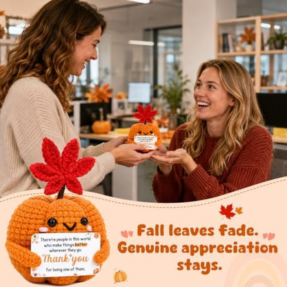 Positive Crochet Pumpkin Boss Day Thank You Gifts for Women Men Fall