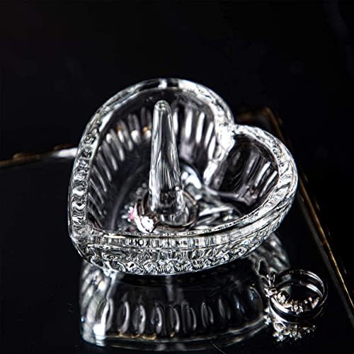 H&D HYALINE & DORA Crystal Glass Ring Holder Dish for Jewelry