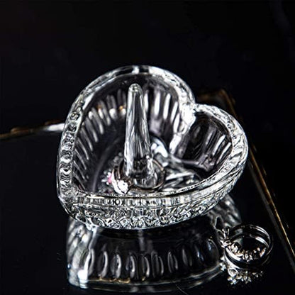 H&D HYALINE & DORA Crystal Glass Ring Holder Dish for Jewelry