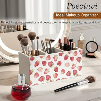 Watercolor Strawberry Pen Holder for Home Office Desk, Strawberry