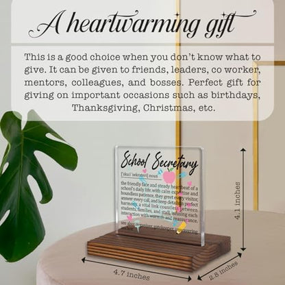 School Secretary Gifts, Thank You Desk Sign for Office Staff