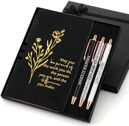 Sayglossy 5 Pcs Office Gift Set for Women, Black, Be Proud of