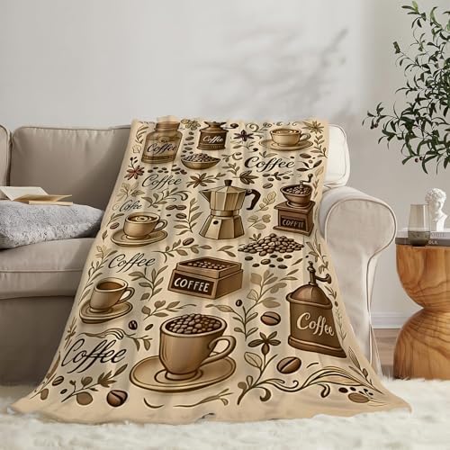 Coffee Blanket Cafe Throw Blanket Food Soft Cozy Fleece Fuzzy Stuff