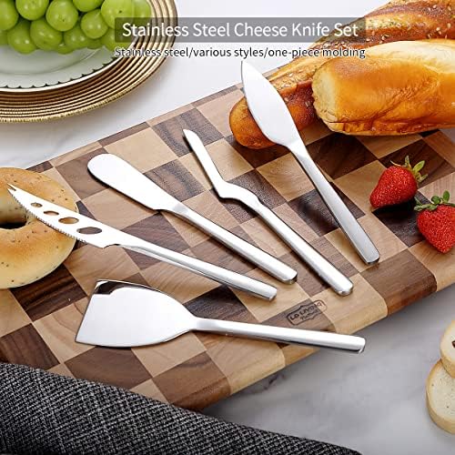 Berglander Cheese Knife Set of 5 for All Types of Cheese, Stainless