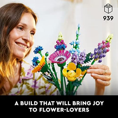 LEGO Botanicals Artificial Wildflower Bouquet - Fake Indoor Flowers