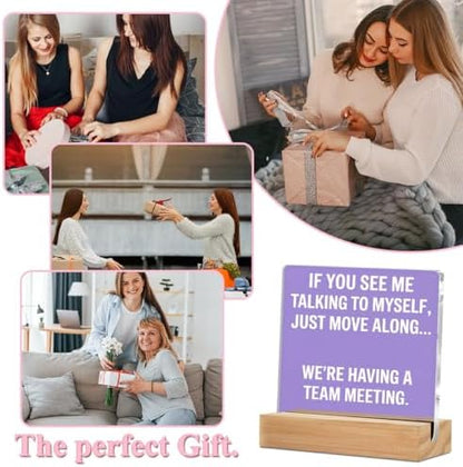 Purple Gifts for Women Acrylic Sign, Purple Desk Accessories