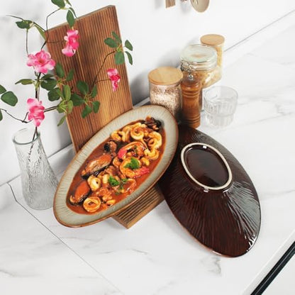 Ceramic Serving Platters, Dinner Plate Set of 2, Large Serving Tray