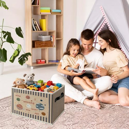 Space Nursery Foldable Storage Bins Box with Handles, Space Room